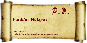 Puskás Mátyás névjegykártya